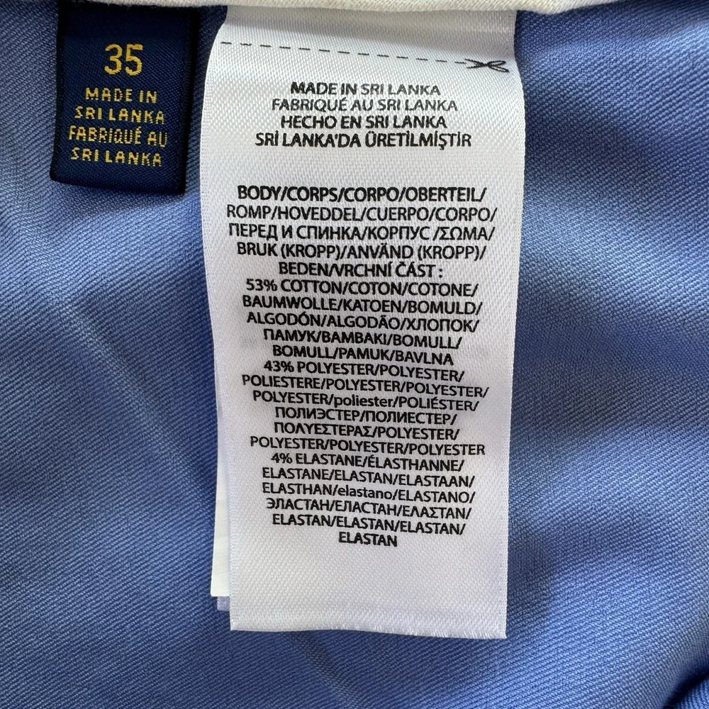 Polo Golf 37x9* Classic Fit Blue Cotton Polyeter Blend Men's Chino Shorts‎